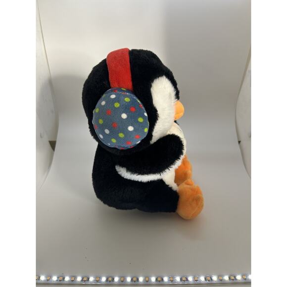 Christmas Fiesta Penguin Plush 10" w/ Ear Muffs & Snowflake Stuffed - Picture 4 of 4